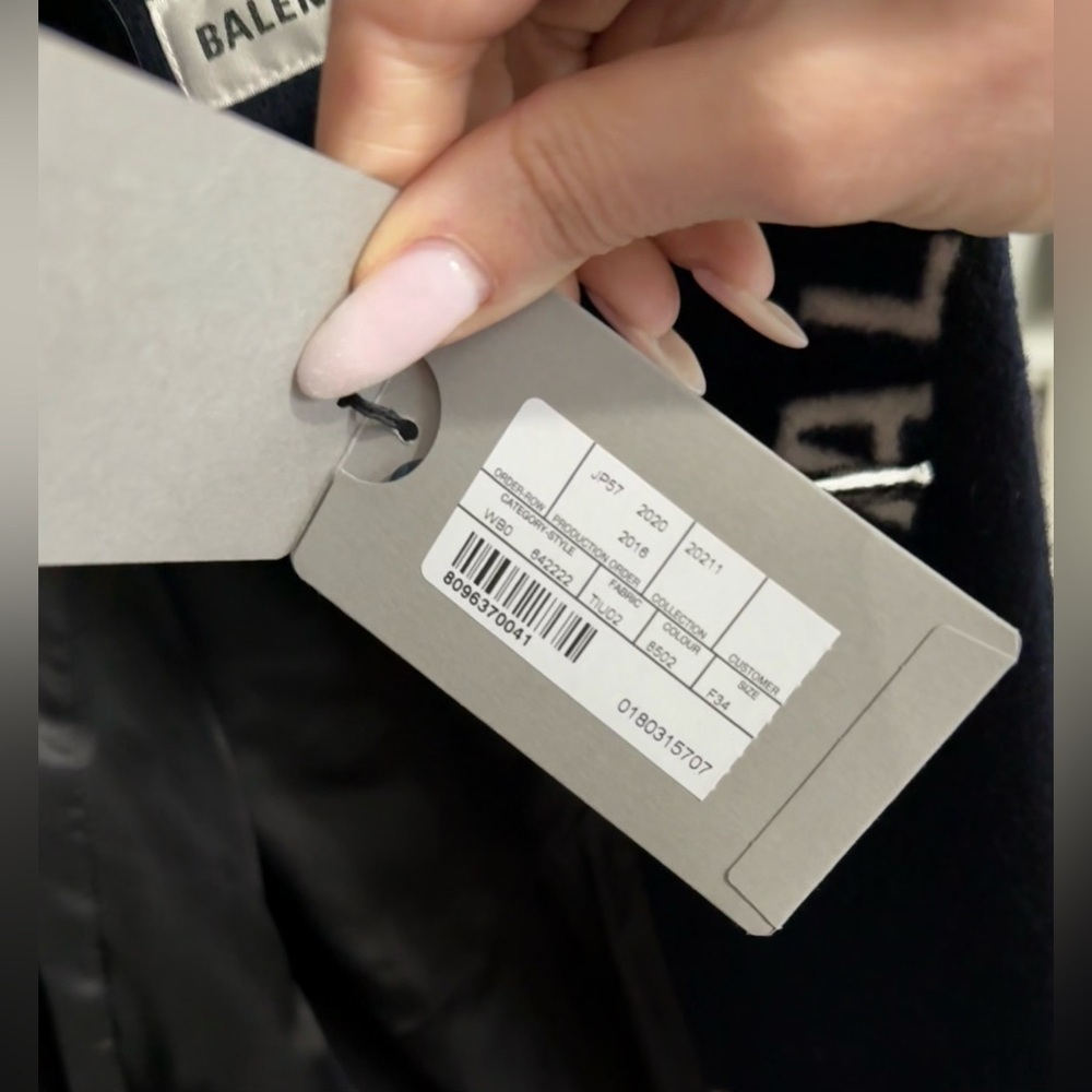BRAND NEW Balenciaga Logo Limited Edition Jacquard Cashmere Coat New with Tags - Picture 13 of 14